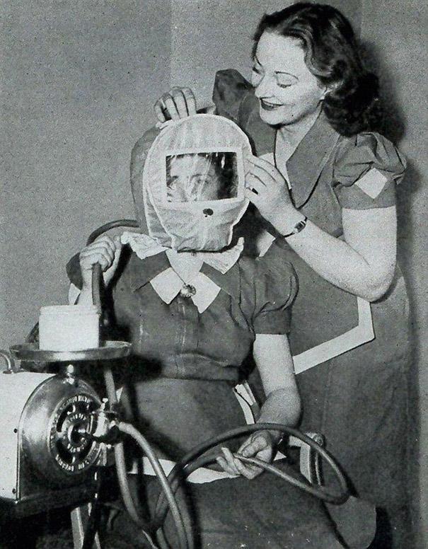 8 Glamour Bonnet from the forties promised to give users a rosy complexion by lowering atmospheric pressure around their head to simulate alpine conditions